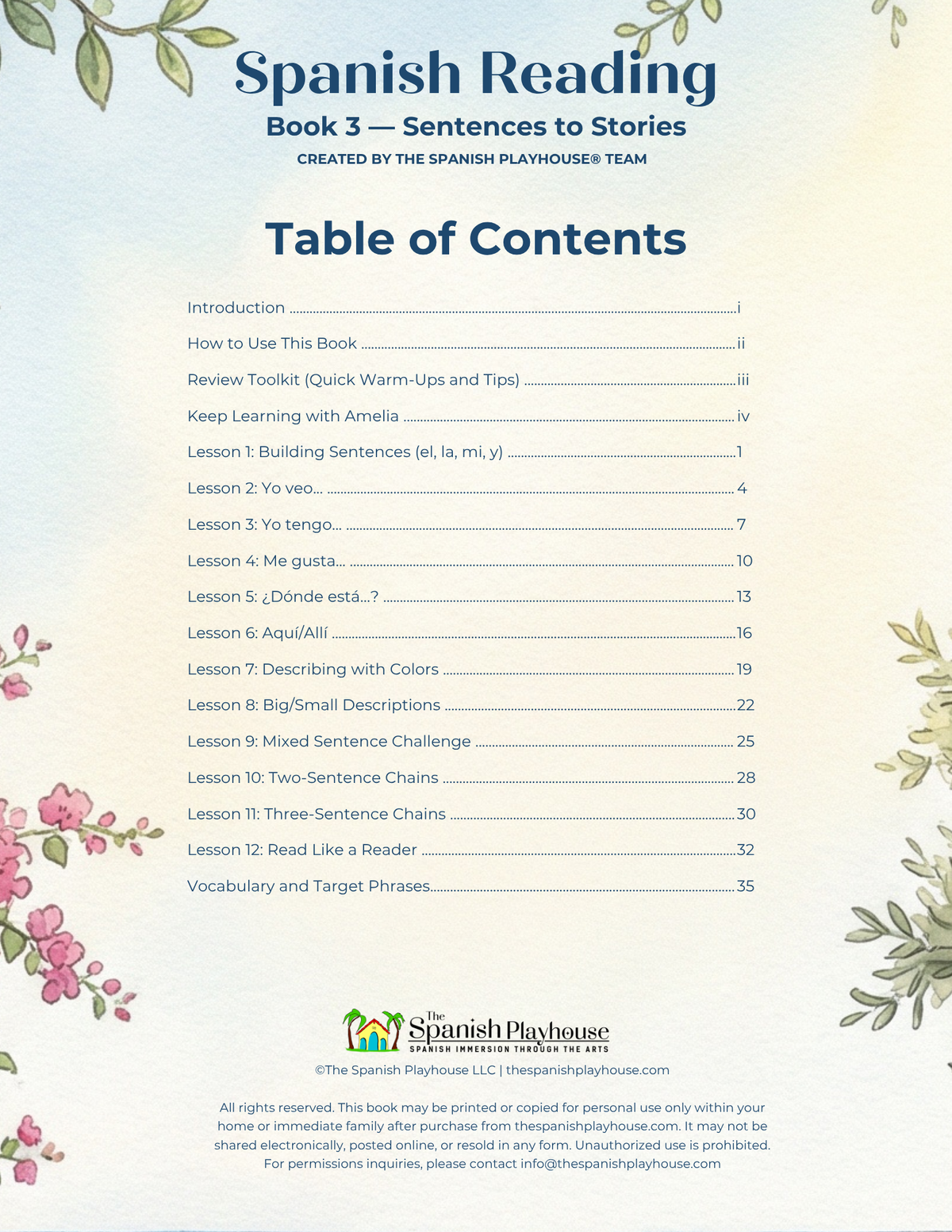 Spanish Reading Course 3: Sentences to Stories, with Printed Workbook