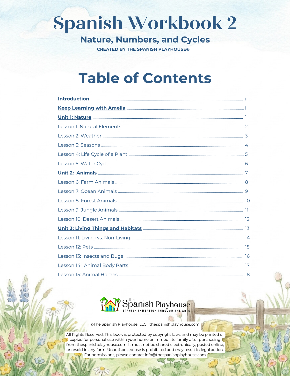 Spanish & Early Education Course 2: Nature, Numbers and Cycles