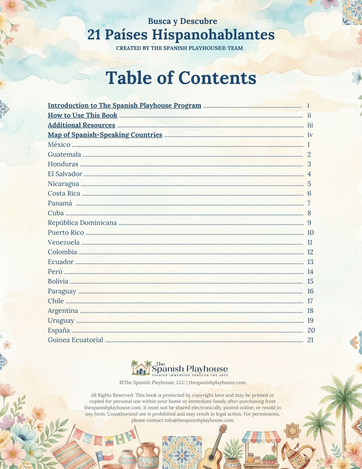 21 Spanish Speaking Countries and Ten Countries, Ten Songs